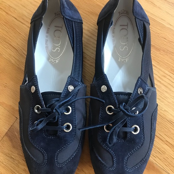 Authentic navy TOD’ flats/shoes size 36/fit 5.5 us - Picture 1 of 8